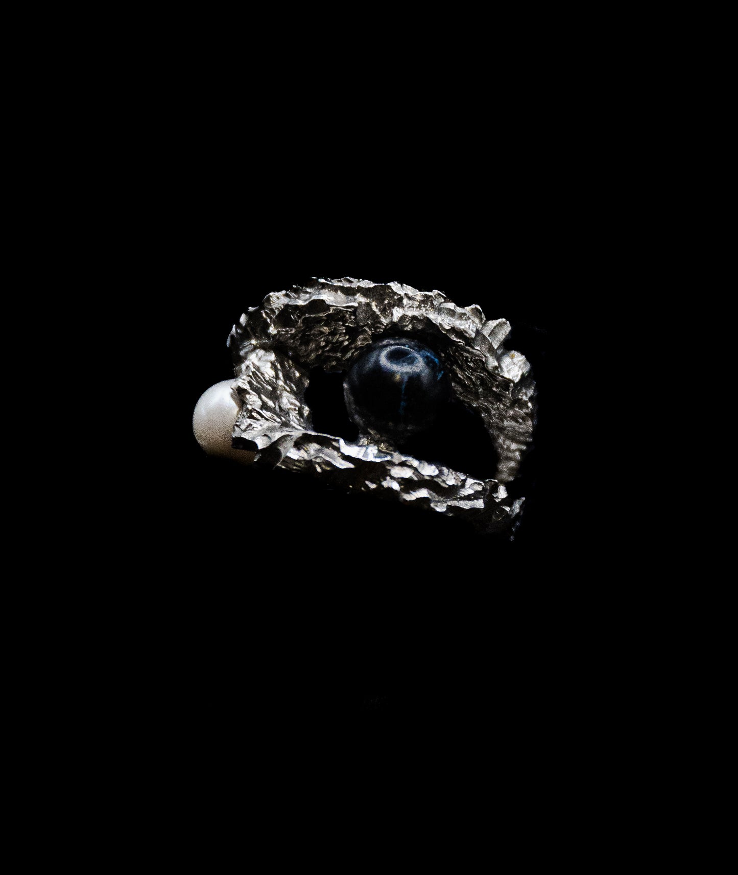 Anello Artigianale in Argento "Linea Frammenti di Luna"