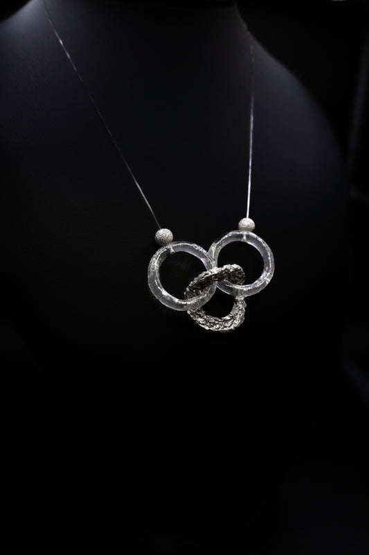 Collana Artigianale in Argento "Linea Frammenti di Luna"