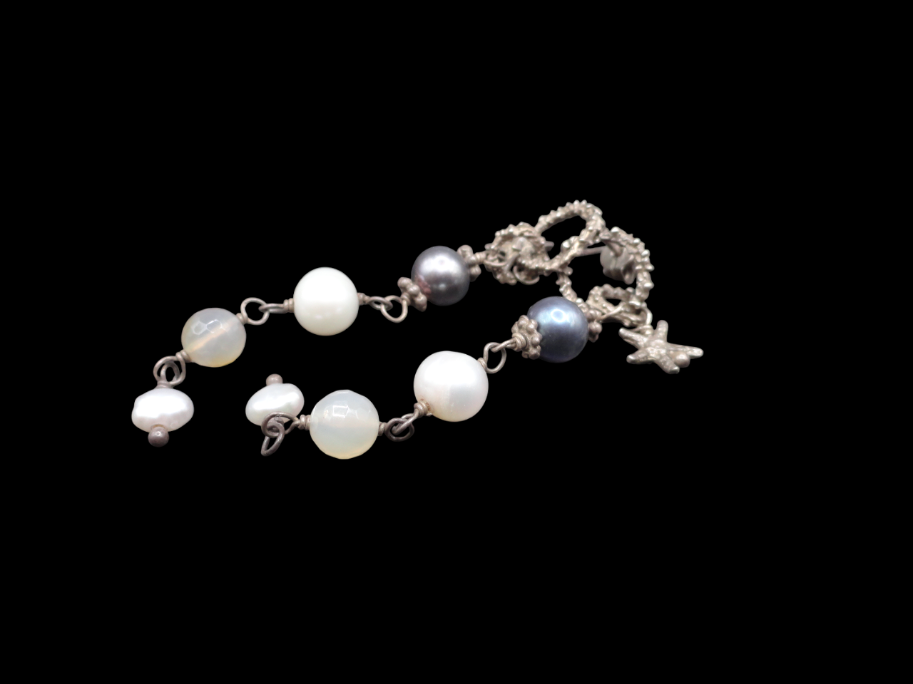 Orecchini stella in argento e pietre