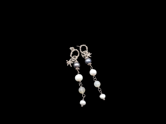 Orecchini stella in argento e pietre