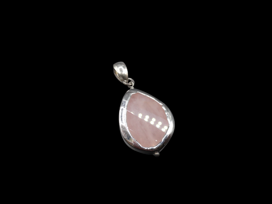 Ciondolo argento e quarzo rosa