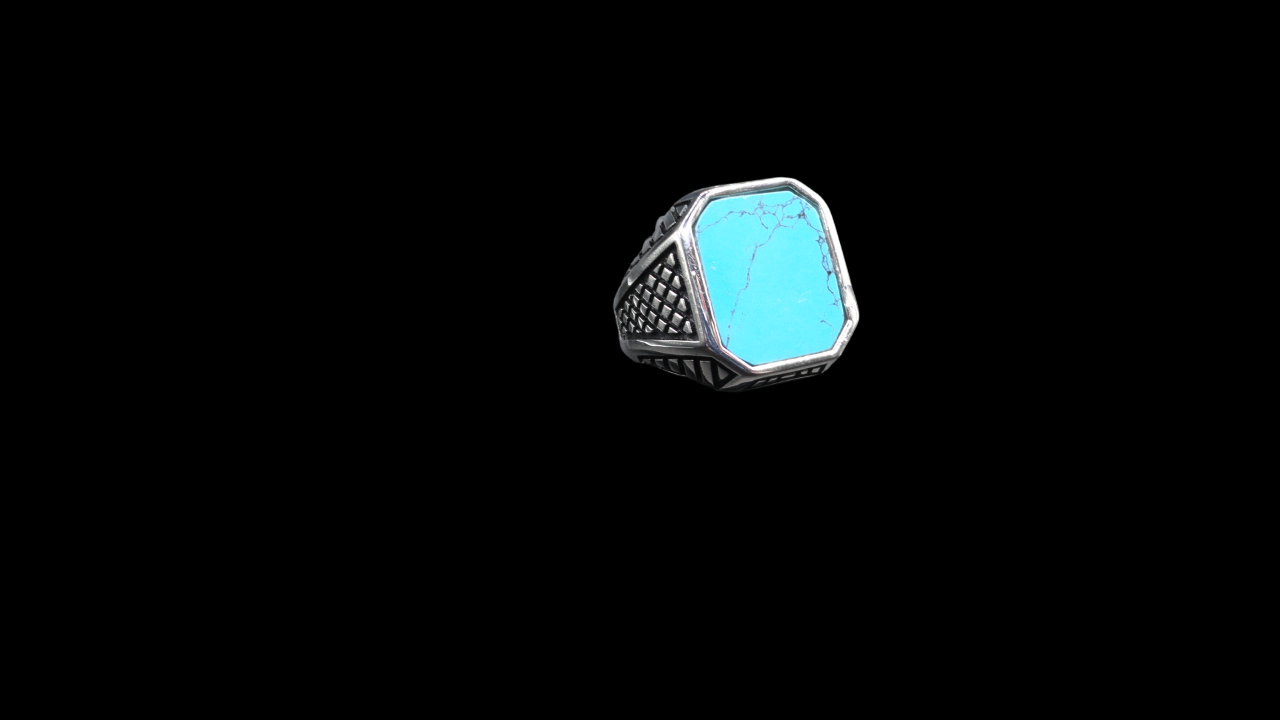 Anello uomo argento e turchese