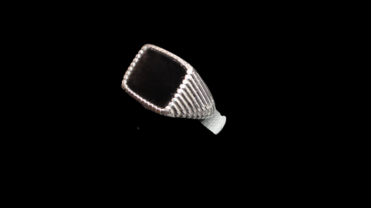 Anello argento uomo con onice