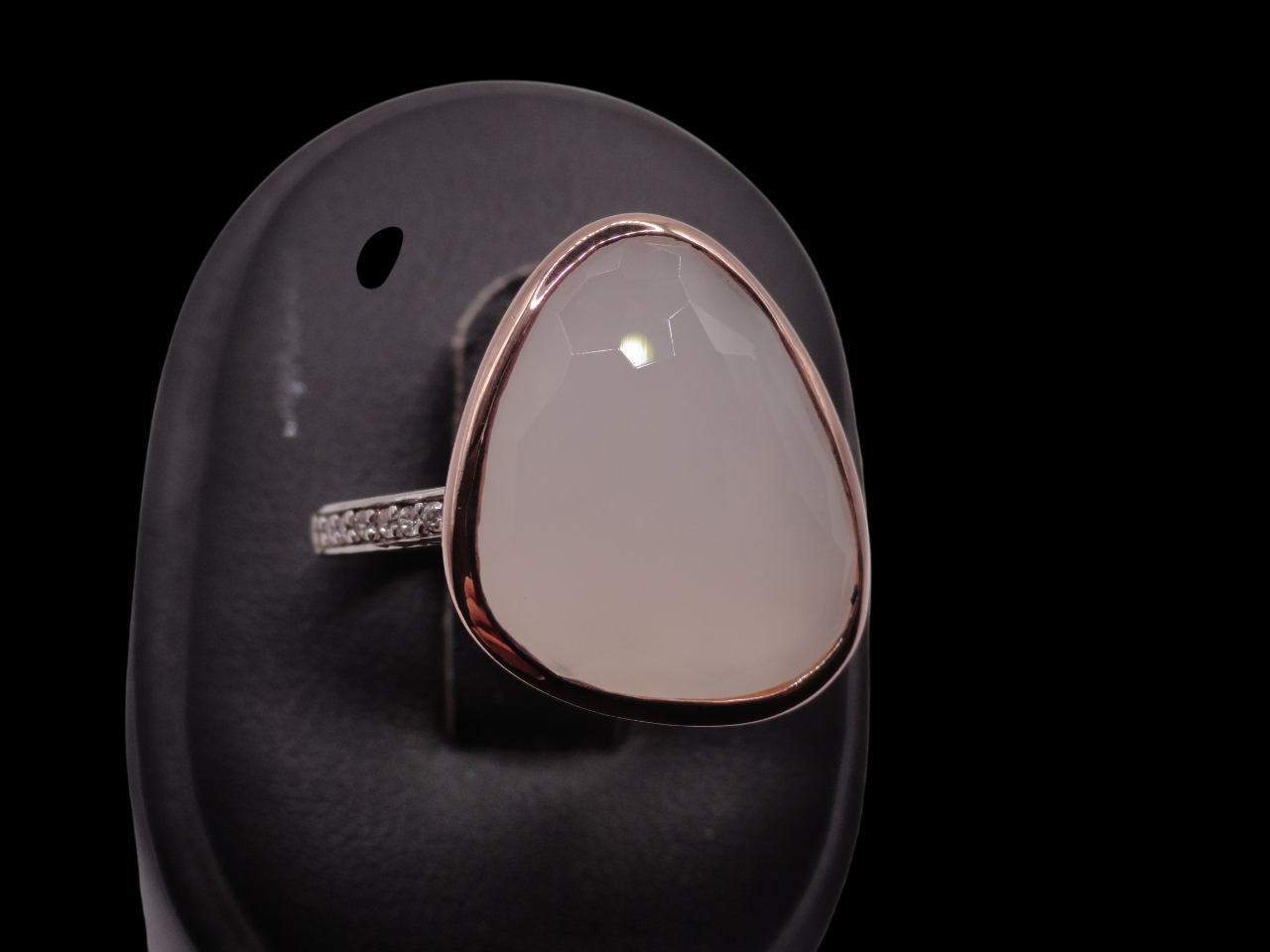 Anello argento e quarzo rosa