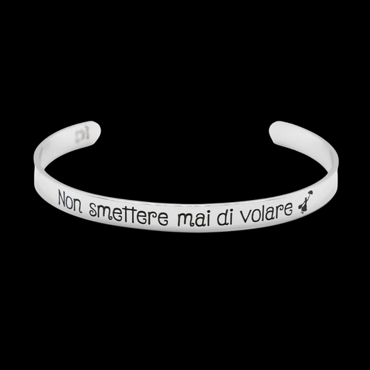 Bracciale rigido “Non smettere mai di volare”