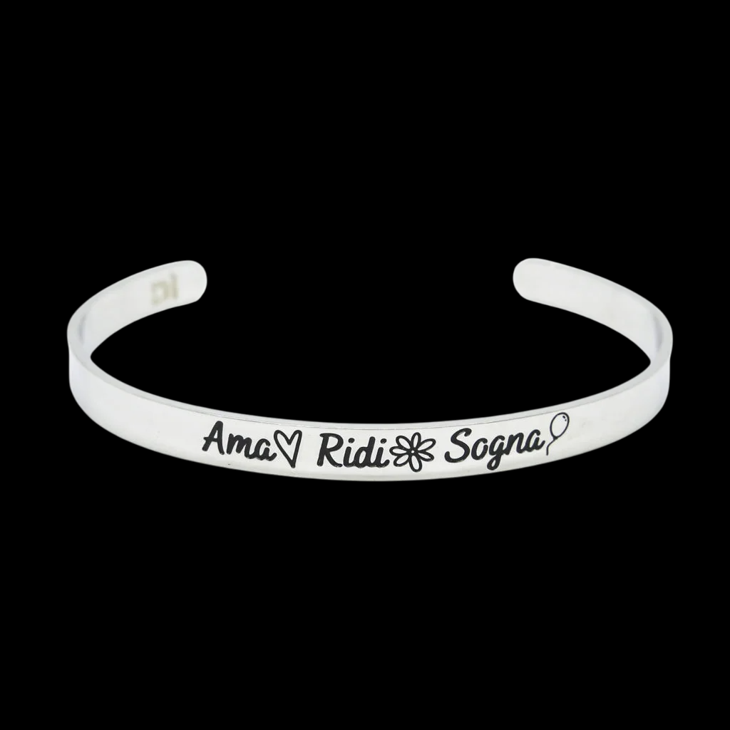 Bracciale rigido “Ama Ridi Sogna”