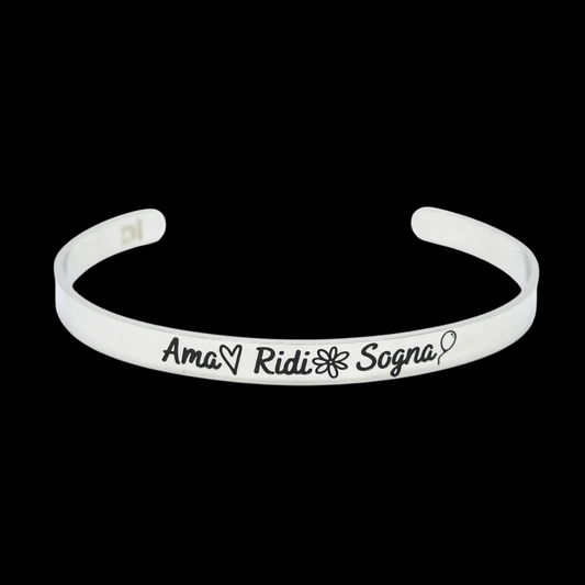 Bracciale rigido “Ama Ridi Sogna”