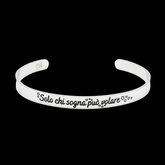 Bracciale rigido “Solo chi sogna può volare”