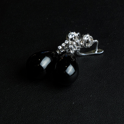 Orecchini In oro 18k.ti con Diamanti e Onice