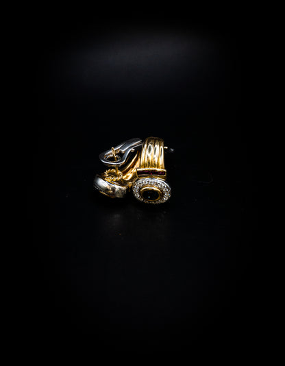 Orecchini in oro 18 k. ti con Diamanti, Rubini e Zaffiri