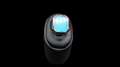 Anello uomo argento e turchese